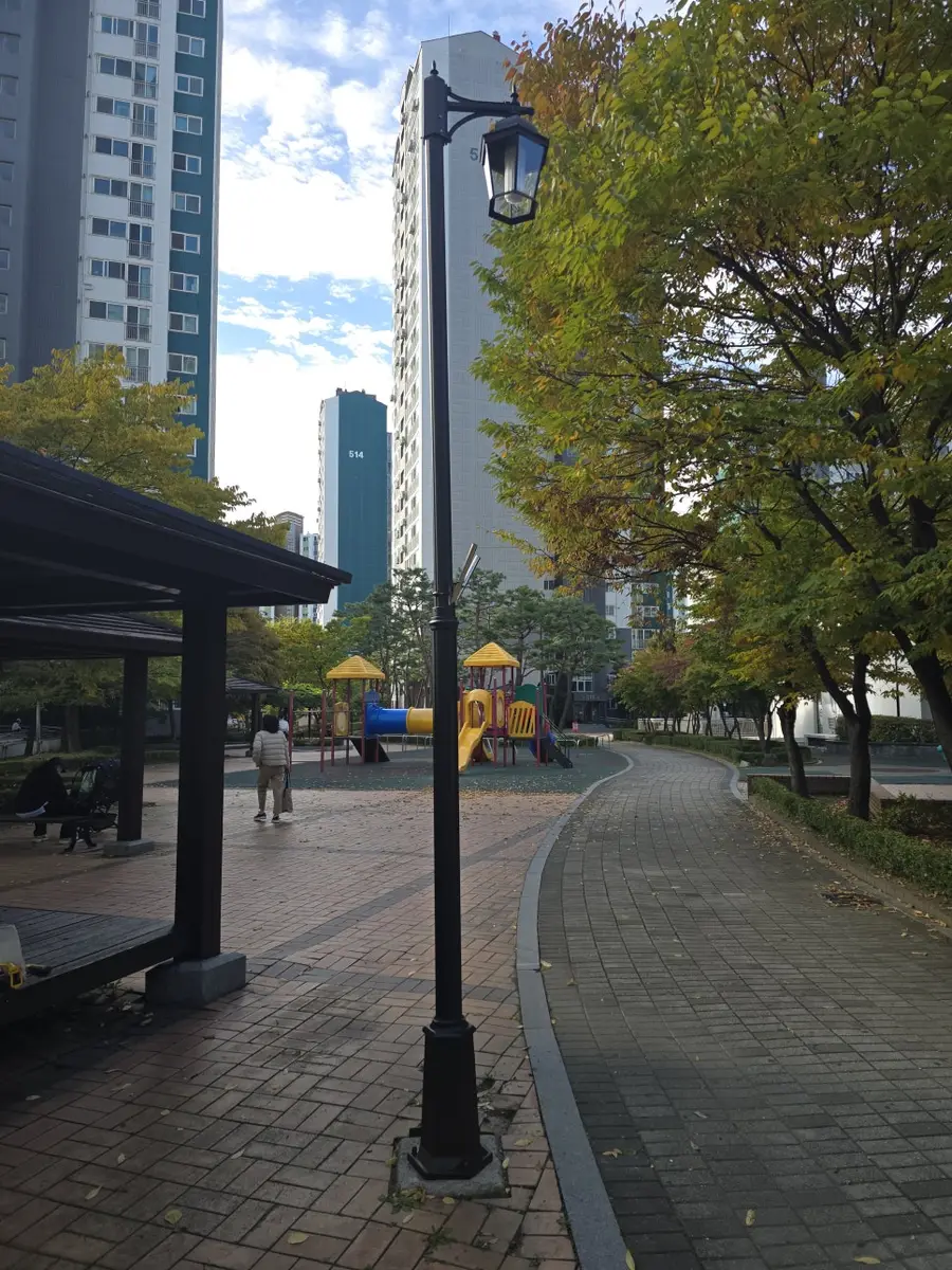야외 조명등 아파트 가로등 교체 — 시공 후