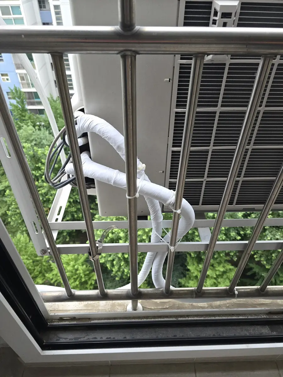 용인집수리 실외기 배관 테이핑 — 시공 후