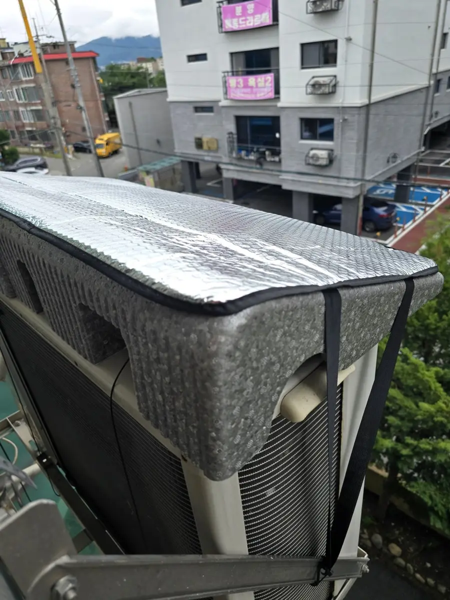 실외기 열차단 커버 차양 시공 — 시공 후