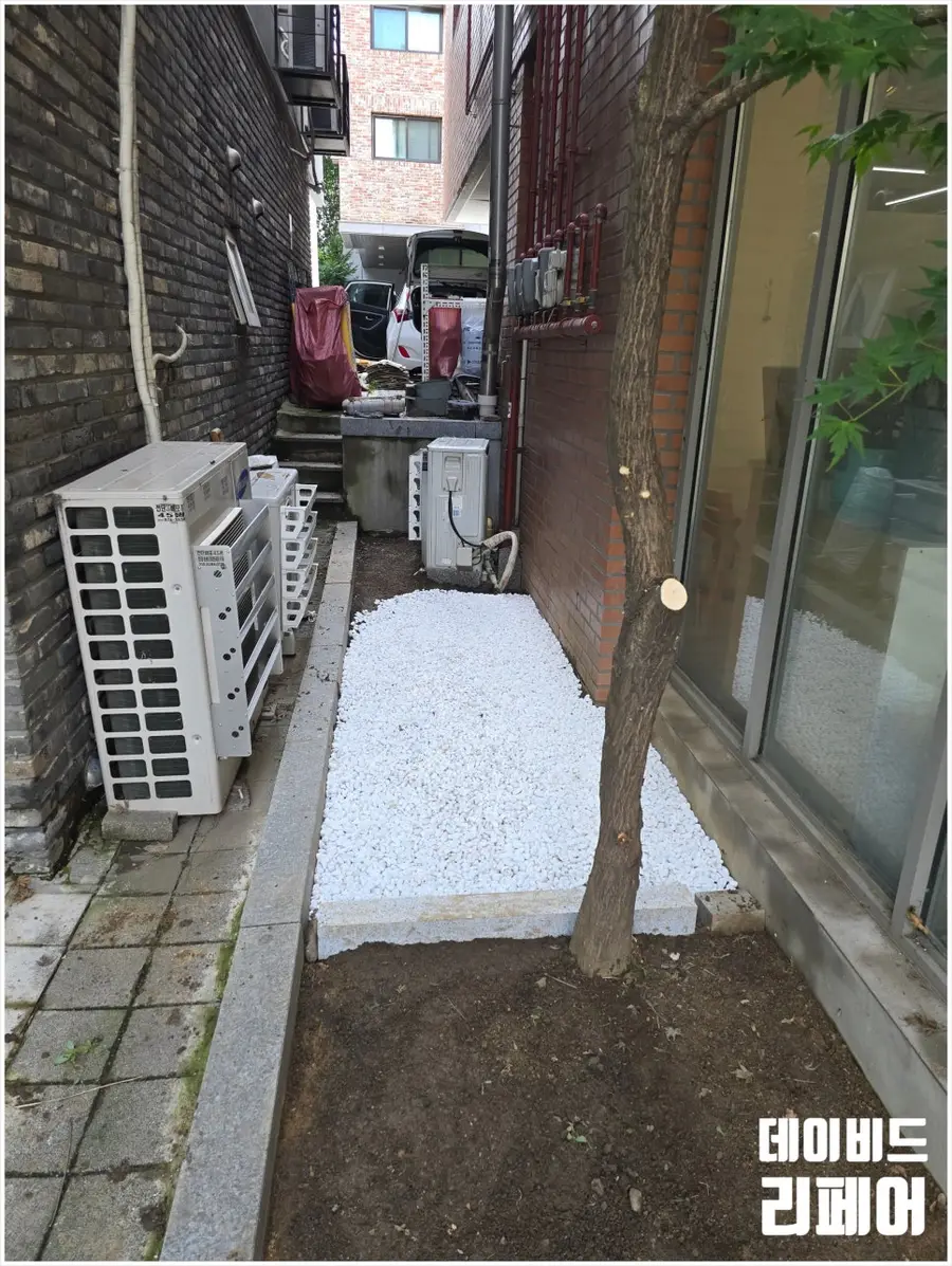 의정부 화단 자갈 깔기 시공 사례 — 시공 후